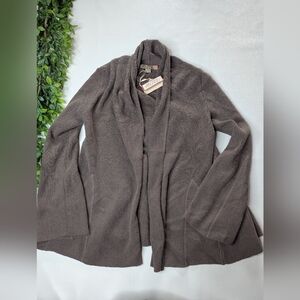 Beyond Threads Alpaca Wool Godet Open Cardigan Size XS Brown